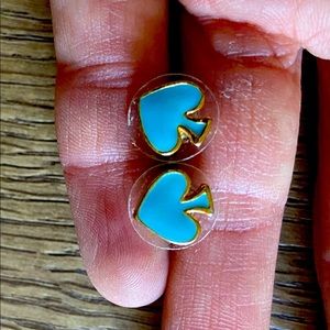 Kate Spade Gold & Turquoise Classic Spade Studs